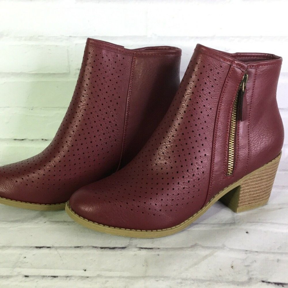 Journee Collection Meleny Faux Leather Red Boots